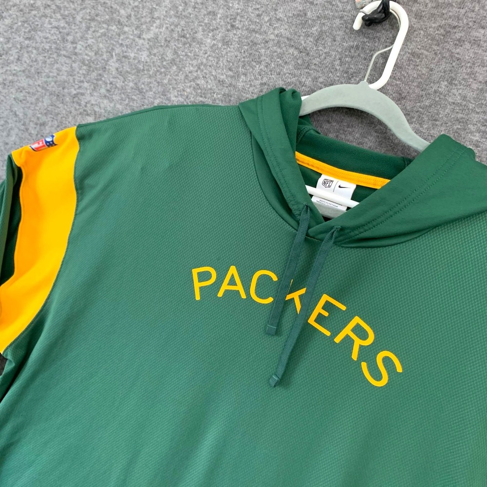 Nike NFL Green Bay Packers On Field Hoodie Mens 3XL Green Yellow Pullover